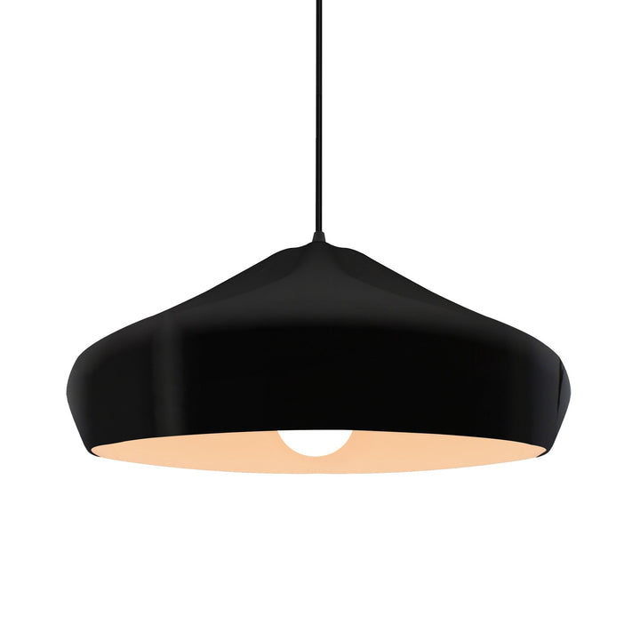 Justice Designs - CER-6595-BLK-MBLK-BKCD - One Light Pendant - Radiance Collection - Matte Black