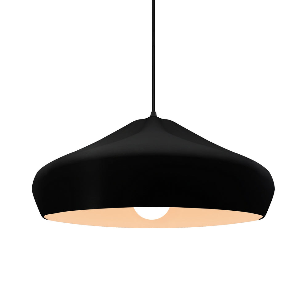 Justice Designs - CER-6595-CBGD-MBLK-BKCD - One Light Pendant - Radiance Collection - Matte Black