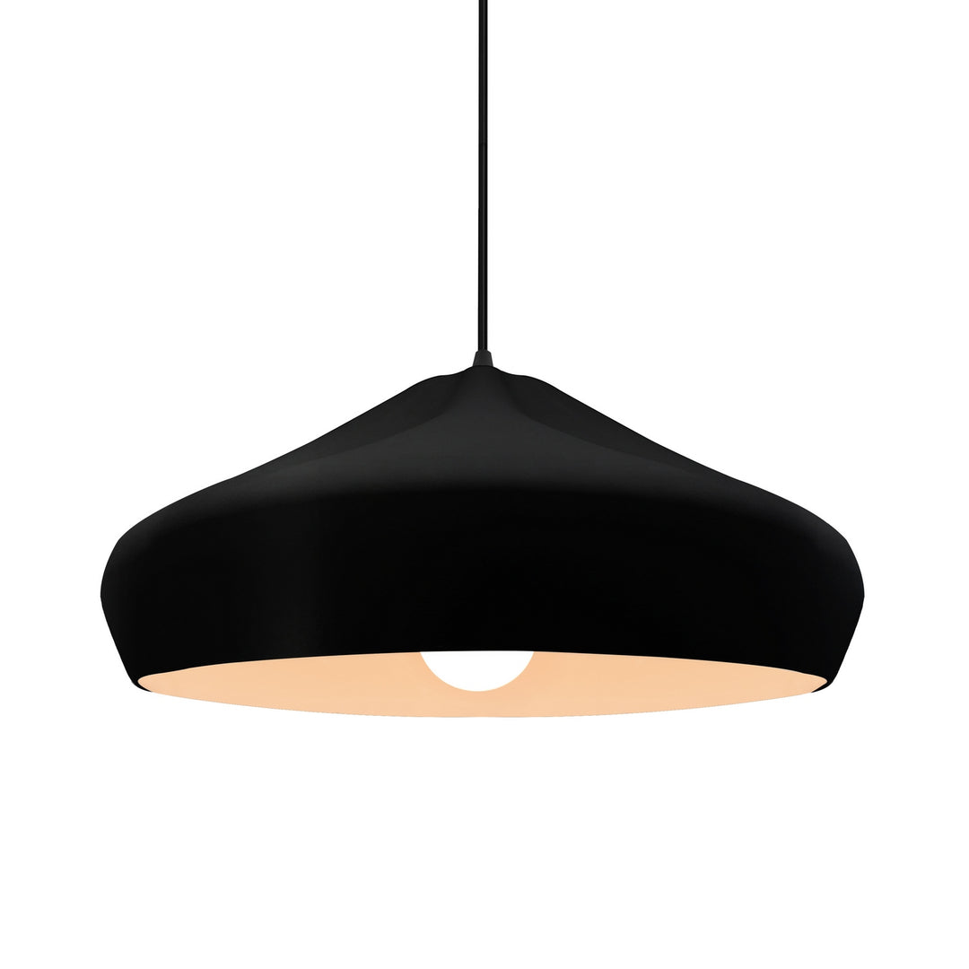 Justice Designs - CER-6595-CBGD-MBLK-BKCD - One Light Pendant - Radiance Collection - Matte Black