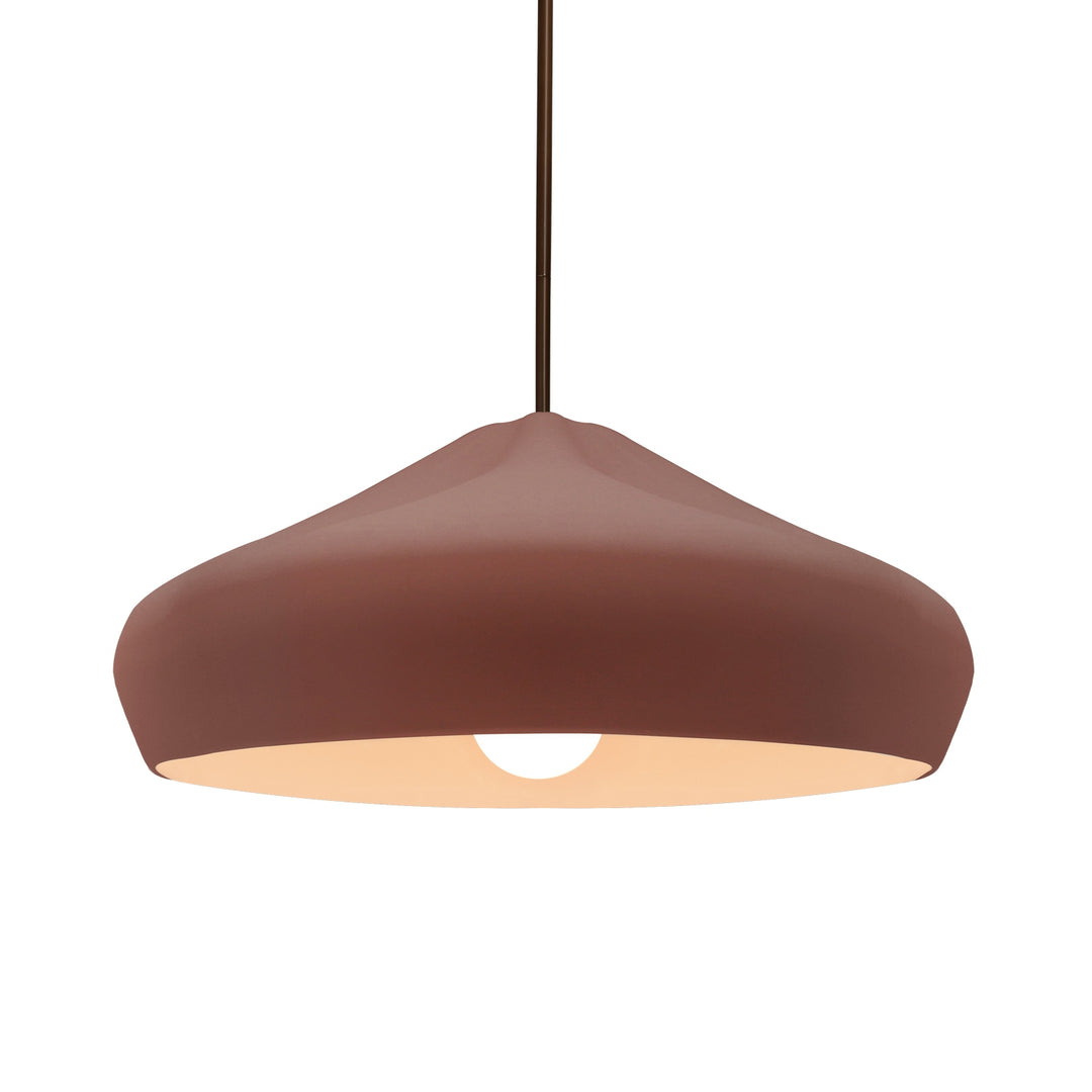 Justice Designs - CER-6595-CLAY-MBLK-BKCD - One Light Pendant - Radiance Collection - Matte Black