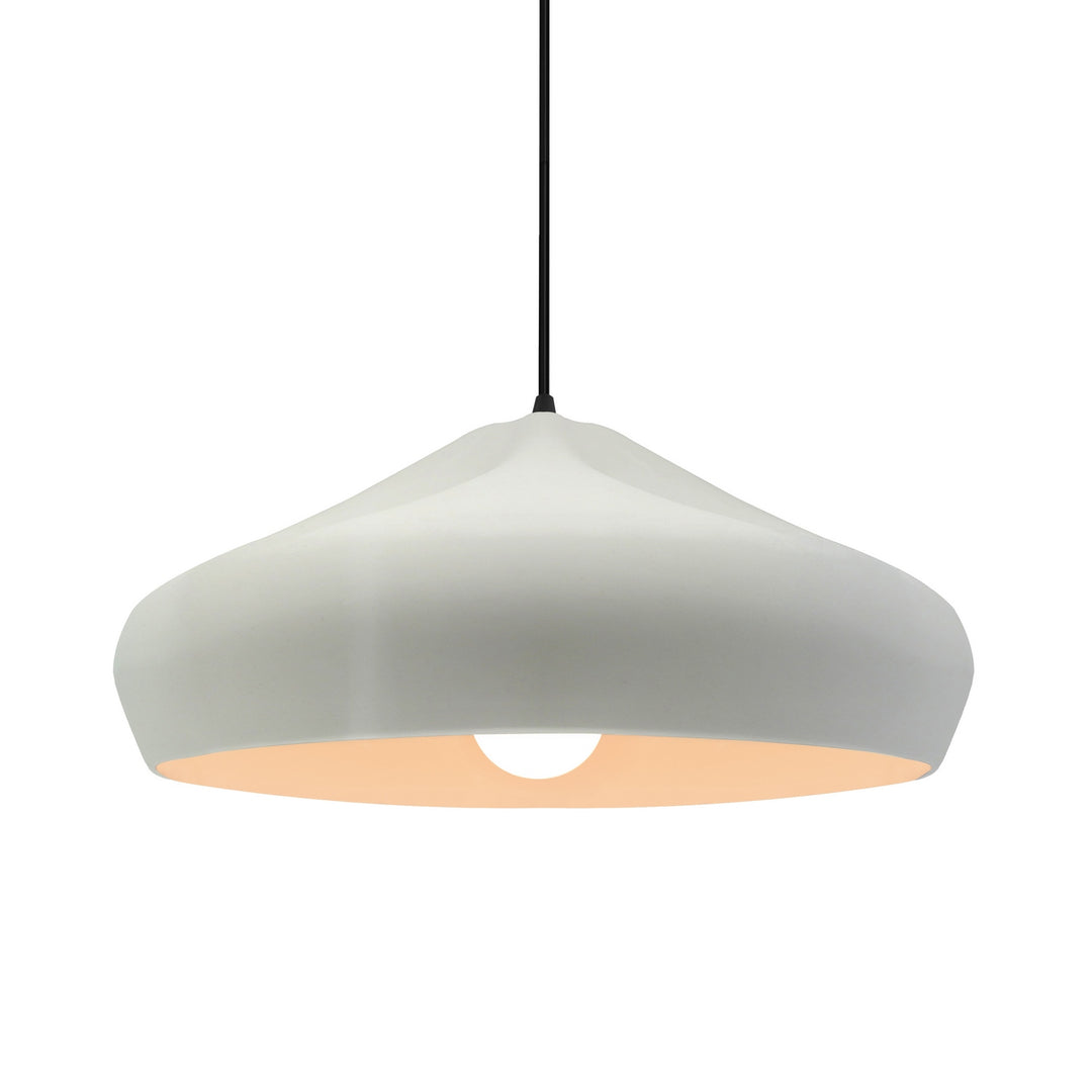 Justice Designs - CER-6595-MAT-MBLK-BKCD - One Light Pendant - Radiance Collection - Matte Black