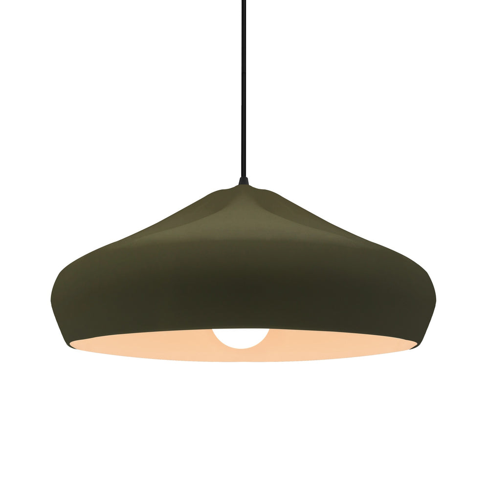 Justice Designs - CER-6595-MGRN-MBLK-BKCD - One Light Pendant - Radiance Collection - Matte Black