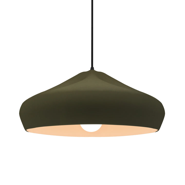Justice Designs - CER-6595-MGRN-MBLK-BKCD - One Light Pendant - Radiance Collection - Matte Black