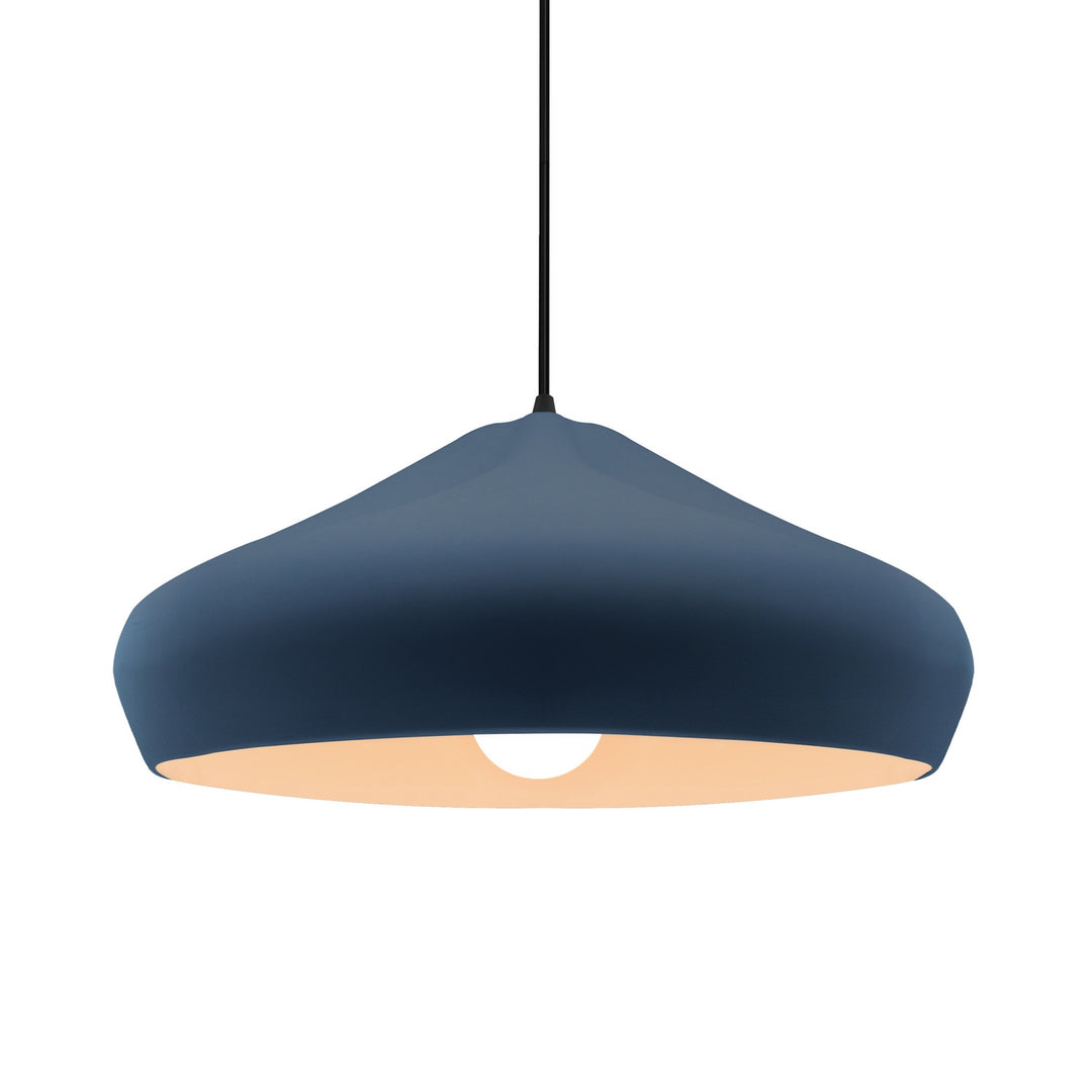 Justice Designs - CER-6595-MID-MBLK-BKCD - One Light Pendant - Radiance Collection - Matte Black