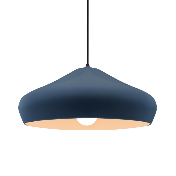 Justice Designs - CER-6595-MID-MBLK-BKCD - One Light Pendant - Radiance Collection - Matte Black