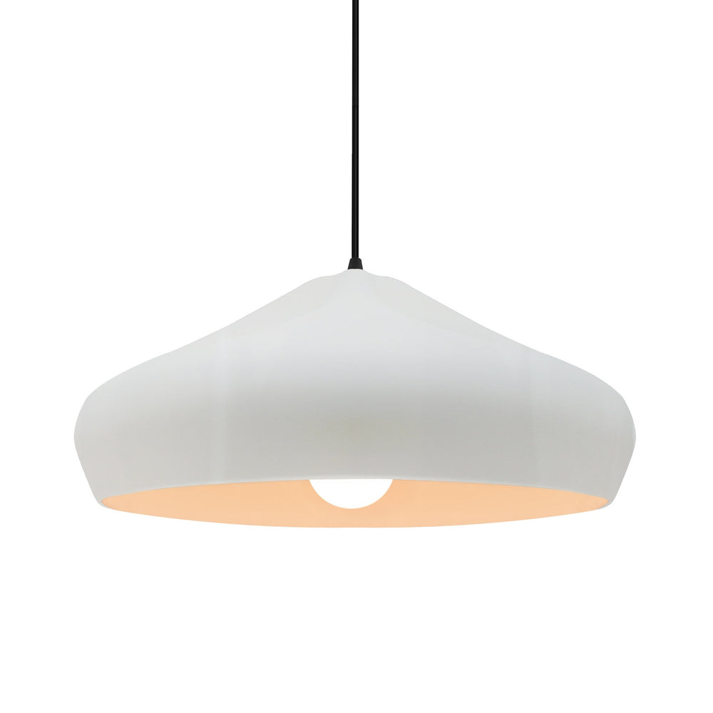 Justice Designs - CER-6595-WHT-MBLK-BKCD - One Light Pendant - Radiance Collection - Matte Black