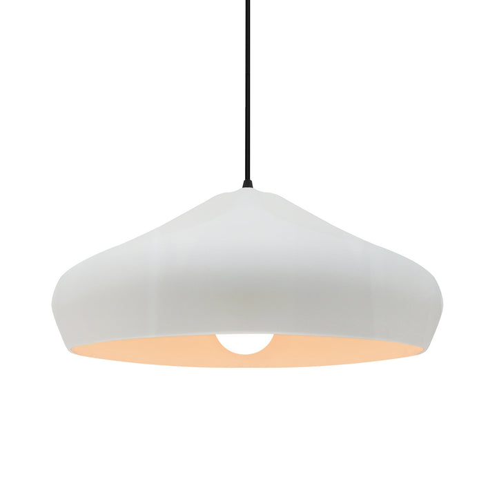 Justice Designs - CER-6595-WHT-MBLK-BKCD - One Light Pendant - Radiance Collection - Matte Black