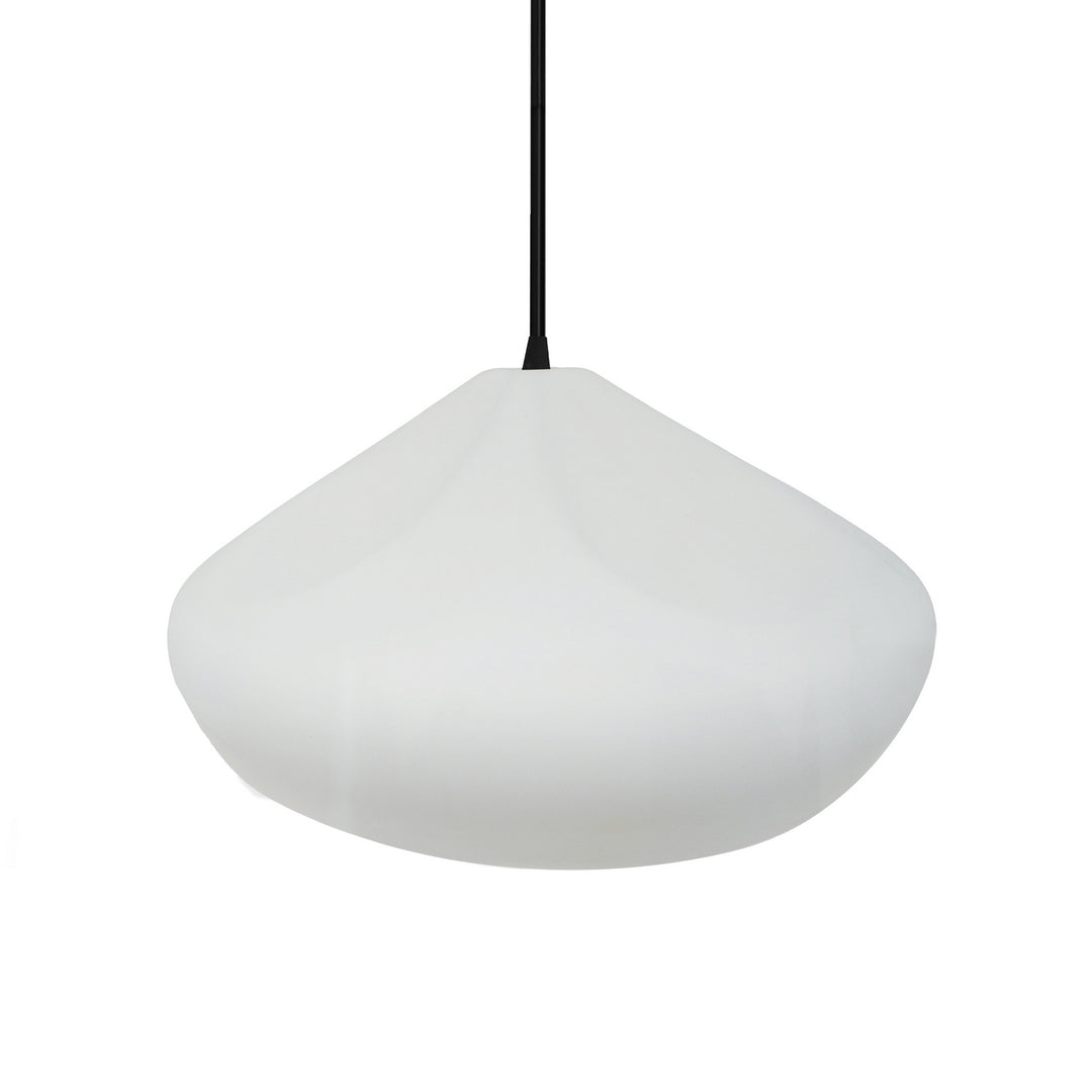 Justice Designs - CER-6595-WHT-MBLK-BKCD - One Light Pendant - Radiance Collection - Matte Black