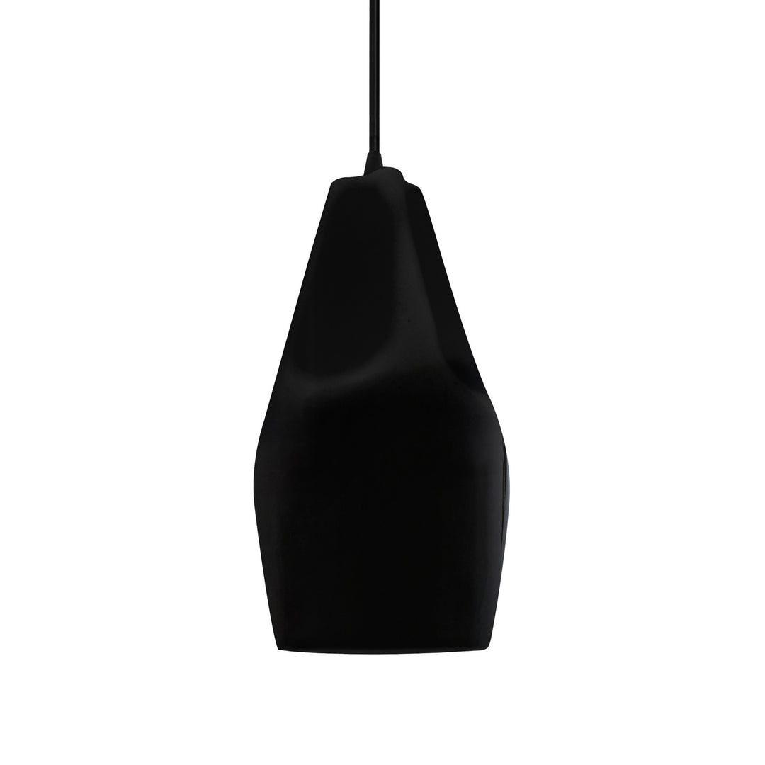 Justice Designs - CER-6597-BKMT-MBLK-BKCD - One Light Pendant - Radiance Collection - Matte Black