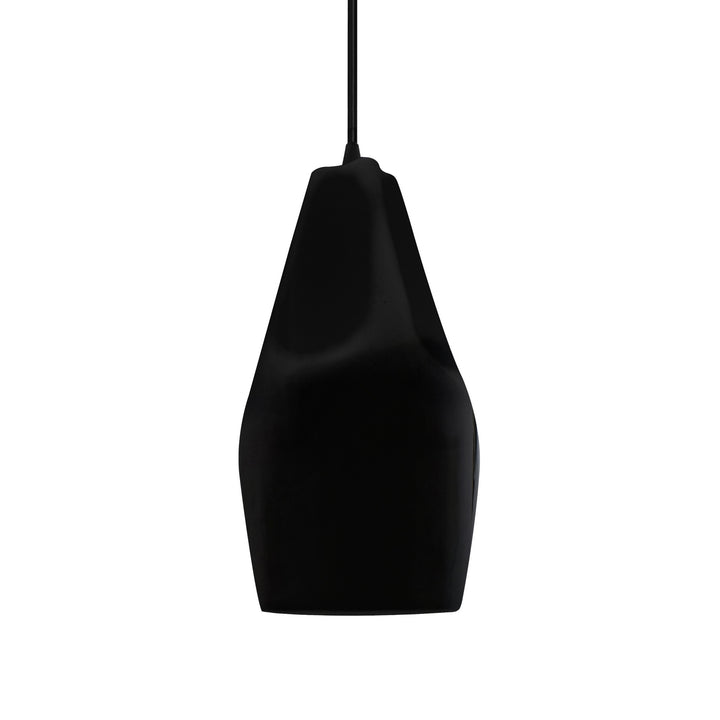 Justice Designs - CER-6597-BKMT-MBLK-BKCD - One Light Pendant - Radiance Collection - Matte Black
