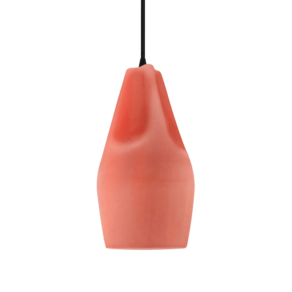 Justice Designs - CER-6597-BSH-MBLK-BKCD - One Light Pendant - Radiance Collection - Matte Black