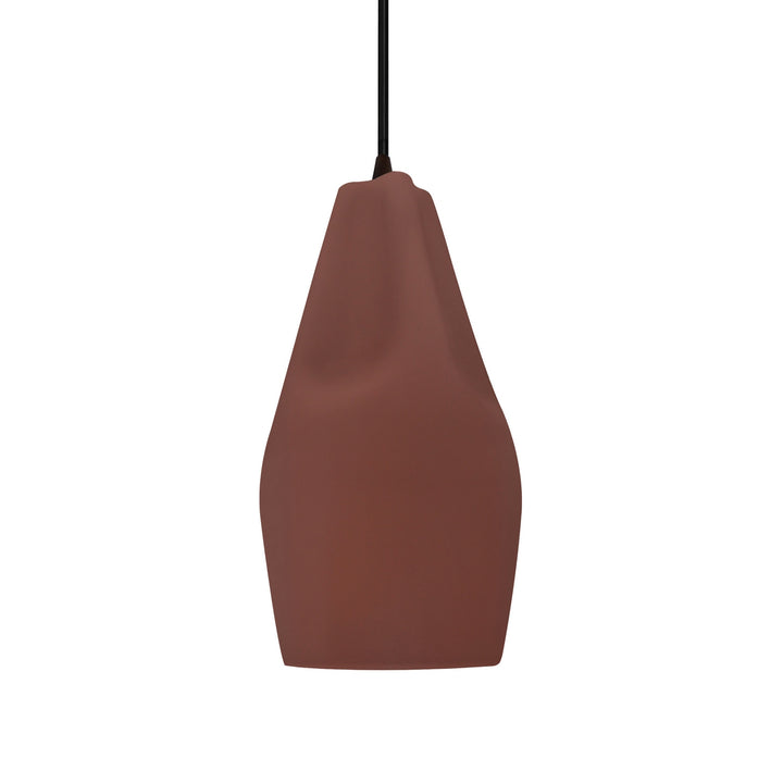 Justice Designs - CER-6597-CLAY-MBLK-BKCD - One Light Pendant - Radiance Collection - Matte Black