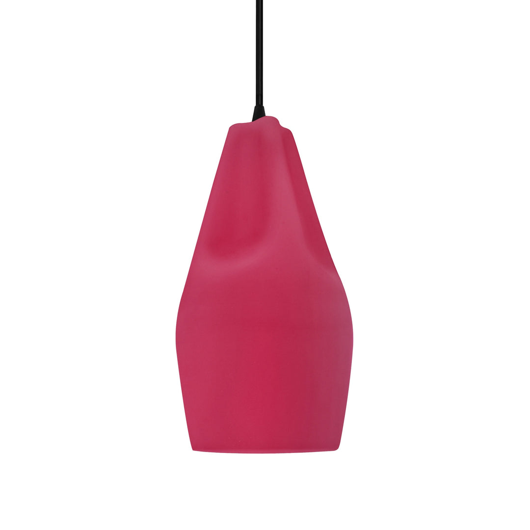 Justice Designs - CER-6597-CRSE-MBLK-BKCD - One Light Pendant - Radiance Collection - Matte Black