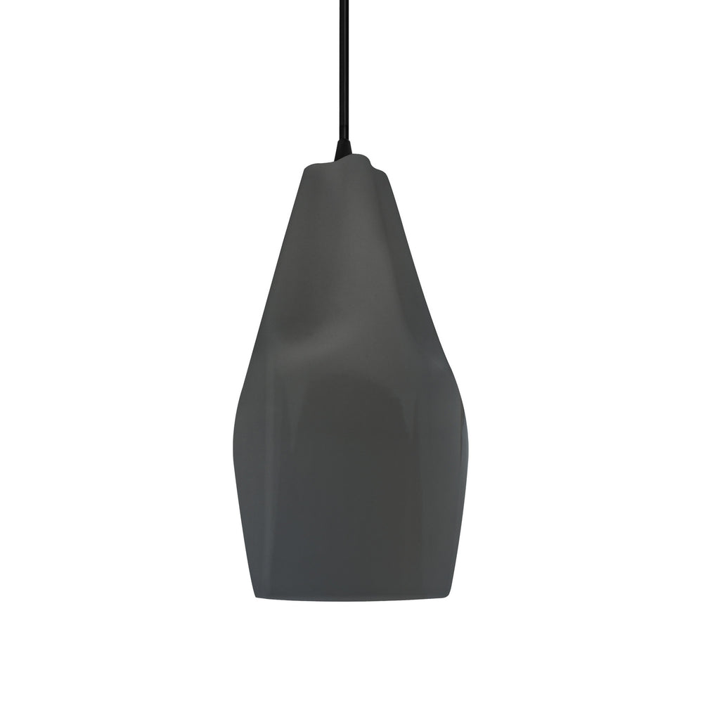 Justice Designs - CER-6597-GRY-MBLK-BKCD - One Light Pendant - Radiance Collection - Matte Black
