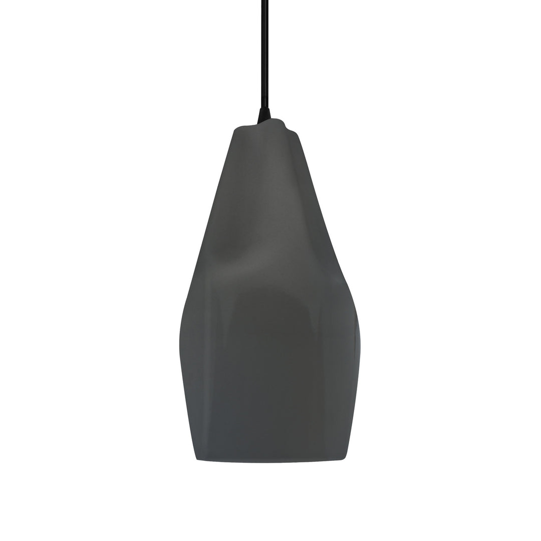 Justice Designs - CER-6597-GRY-MBLK-BKCD - One Light Pendant - Radiance Collection - Matte Black