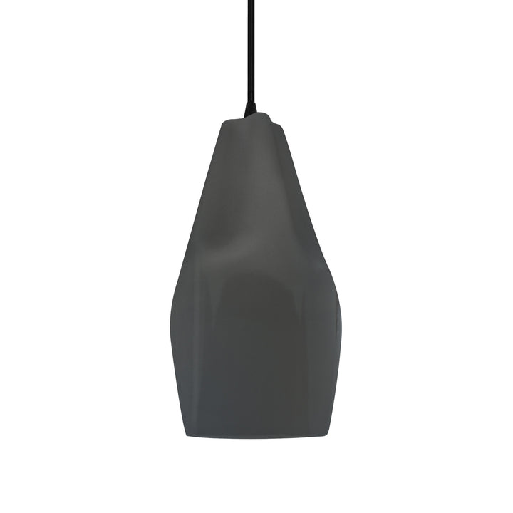 Justice Designs - CER-6597-GRY-MBLK-BKCD - One Light Pendant - Radiance Collection - Matte Black