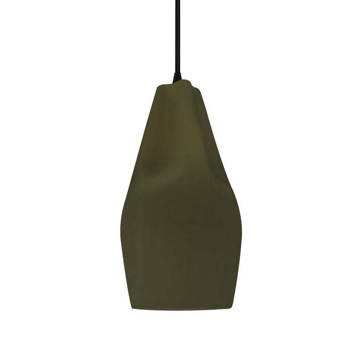 Justice Designs - CER-6597-MGRN-MBLK-BKCD - One Light Pendant - Radiance Collection - Matte Black