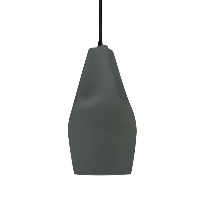 Justice Designs - CER-6597-PWGN-MBLK-BKCD - One Light Pendant - Radiance Collection - Matte Black