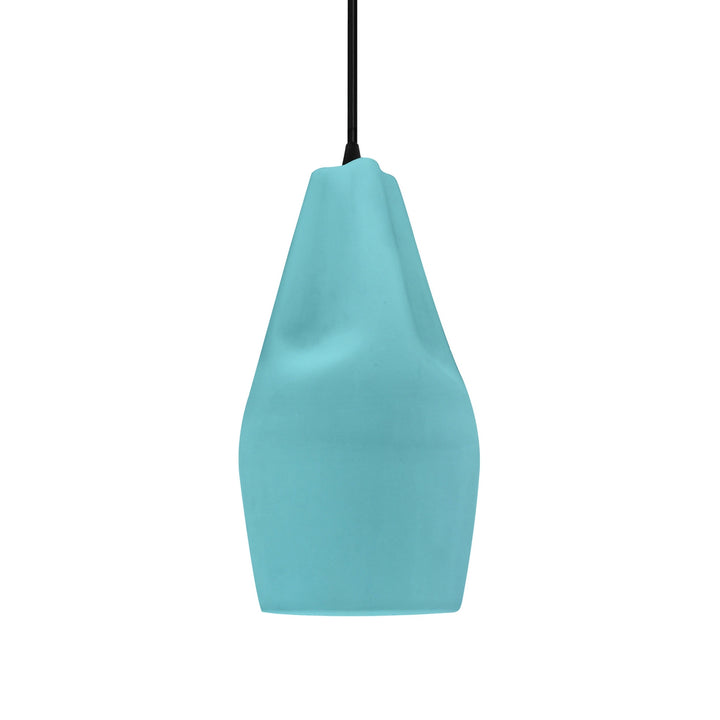 Justice Designs - CER-6597-RFPL-MBLK-BKCD - One Light Pendant - Radiance Collection - Matte Black