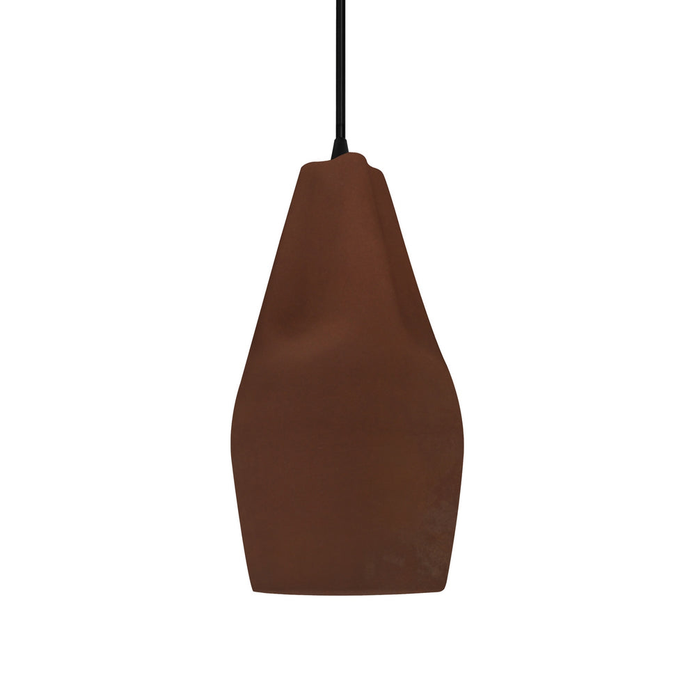 Justice Designs - CER-6597-RRST-MBLK-BKCD - One Light Pendant - Radiance Collection - Matte Black