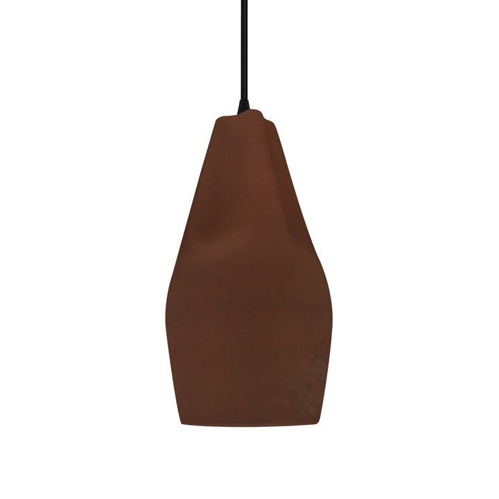 Justice Designs - CER-6597-RRST-MBLK-BKCD - One Light Pendant - Radiance Collection - Matte Black