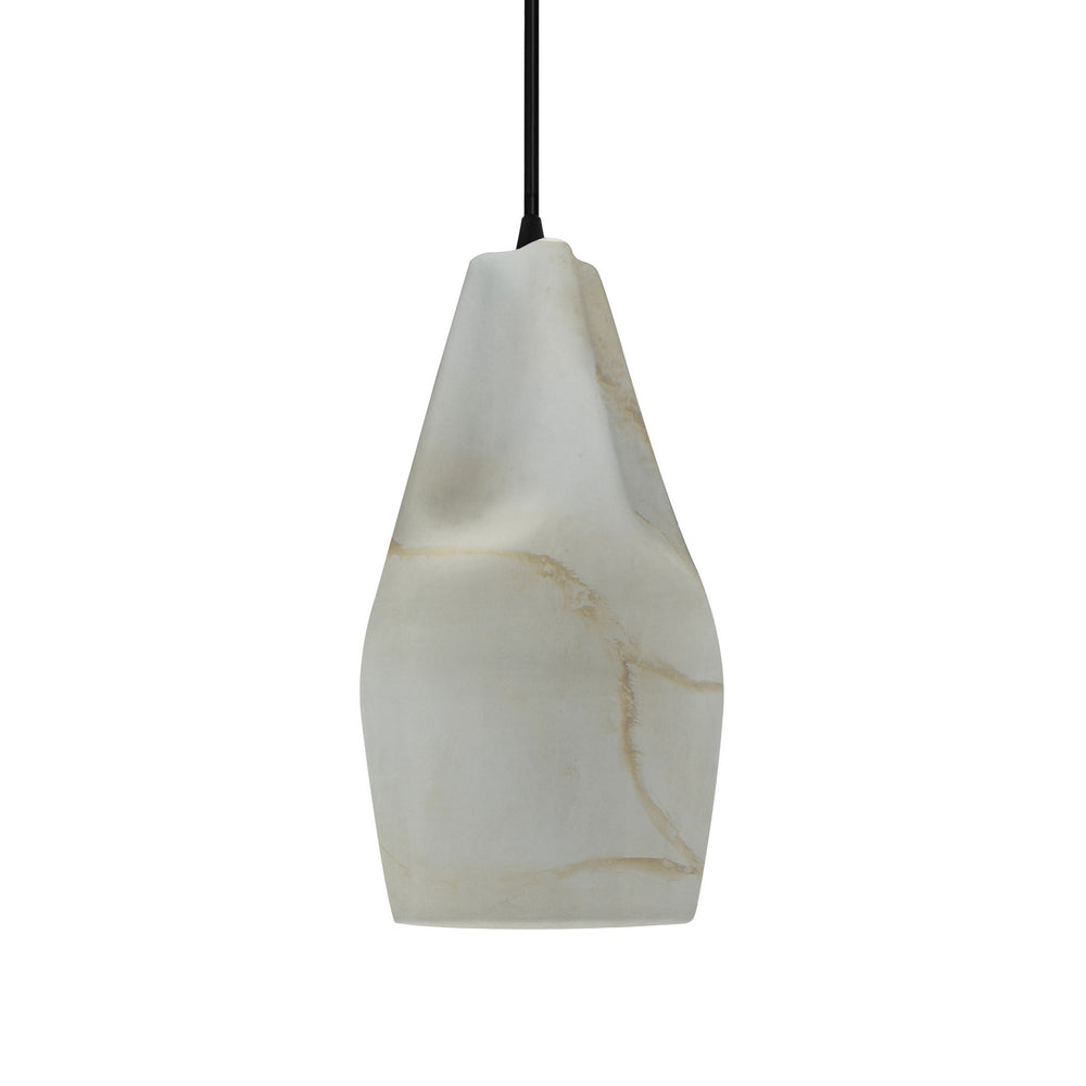 Justice Designs - CER-6597-STOC-MBLK-BKCD - One Light Pendant - Radiance Collection - Matte Black