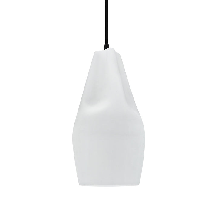 Justice Designs - CER-6597-WHT-MBLK-BKCD - One Light Pendant - Radiance Collection - Matte Black