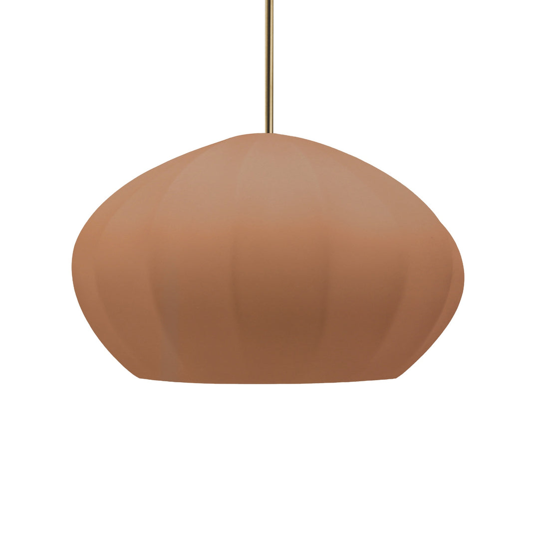 Justice Designs - CER-6605-ADOB-ABRS-RIGID - One Light Pendant - Radiance Collection - Antique Brass
