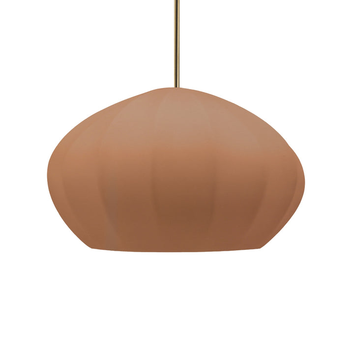 Justice Designs - CER-6605-ADOB-ABRS-RIGID - One Light Pendant - Radiance Collection - Antique Brass