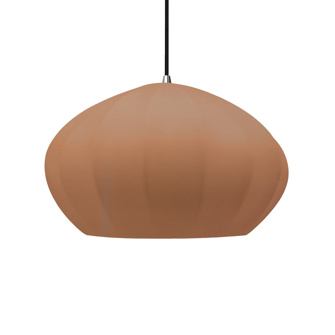 Justice Designs - CER-6605-ADOB-CROM-BKCD - One Light Pendant - Radiance Collection - Polished Chrome
