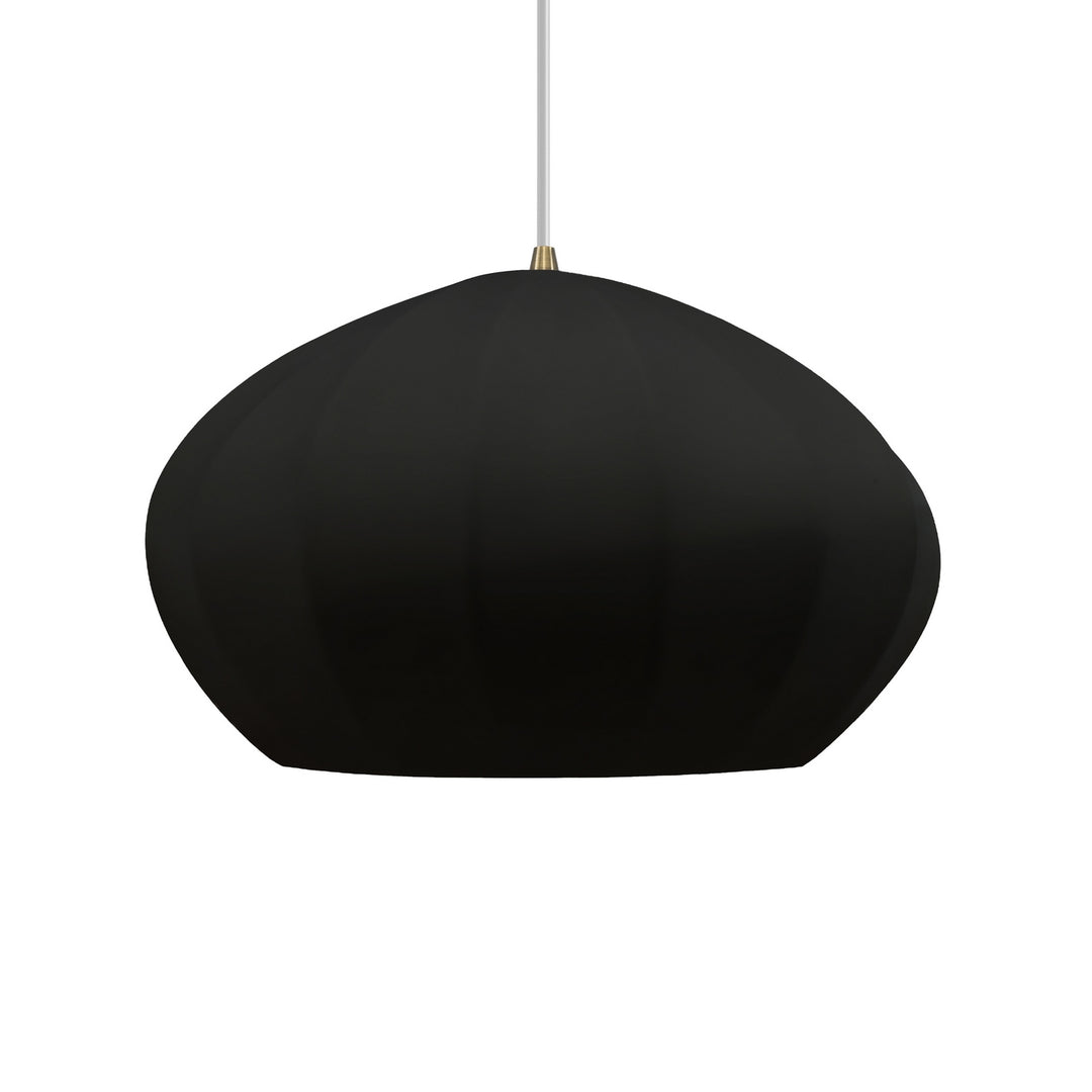 Justice Designs - CER-6605-BKMT-ABRS-WTCD - One Light Pendant - Radiance Collection - Antique Brass