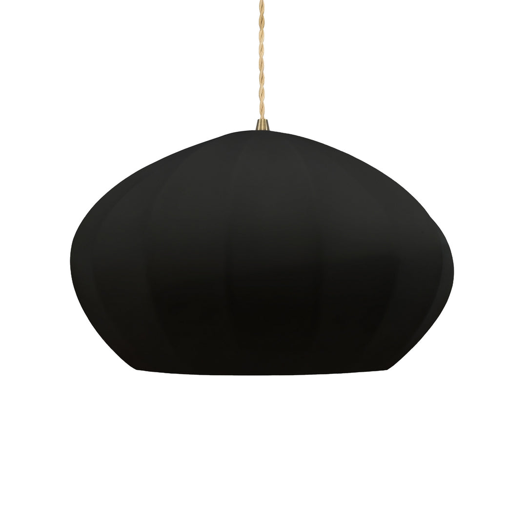 Justice Designs - CER-6605-BLK-ABRS-BEIG-TWST - One Light Pendant - Radiance Collection - Antique Brass