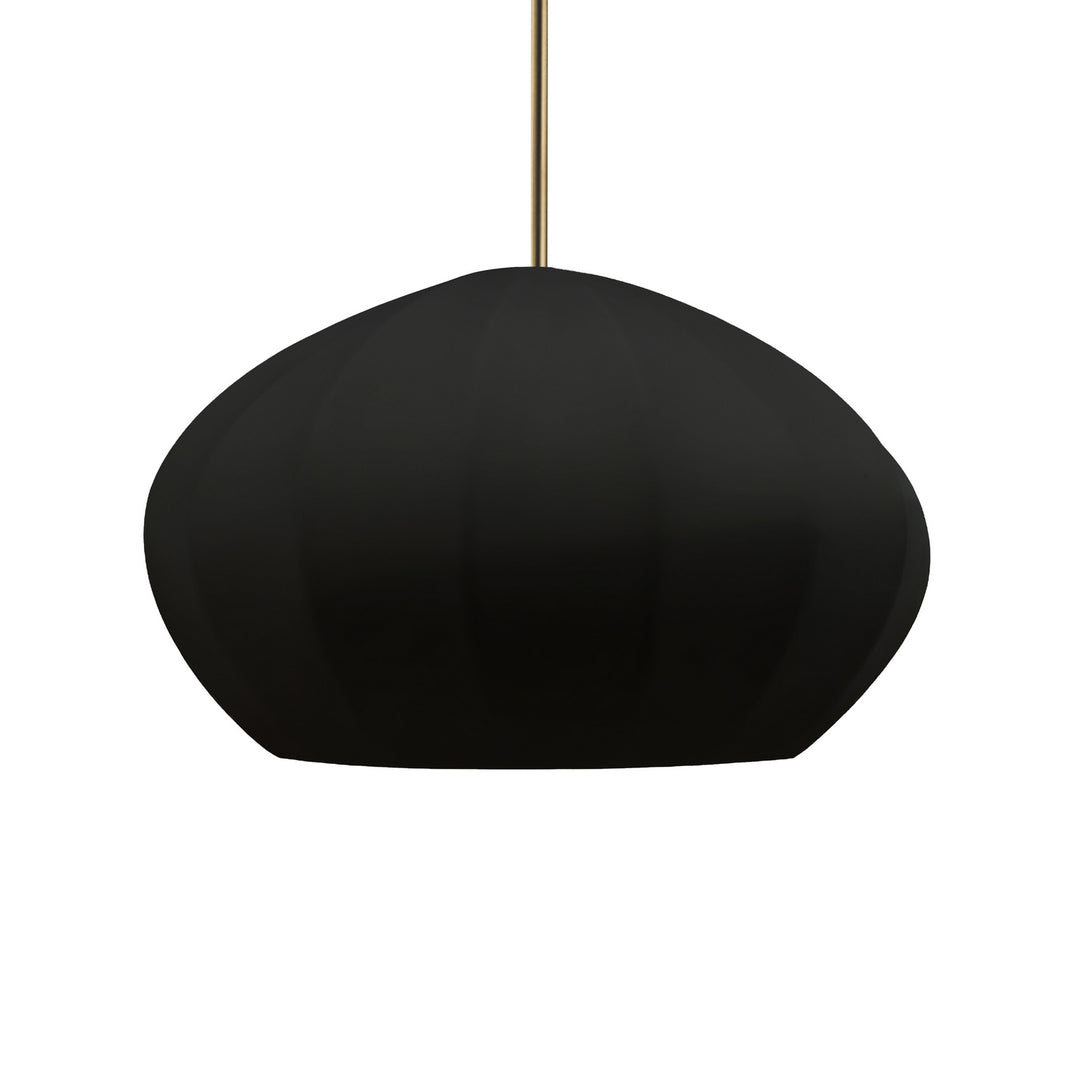 Justice Designs - CER-6605-BLK-ABRS-RIGID - One Light Pendant - Radiance Collection - Antique Brass