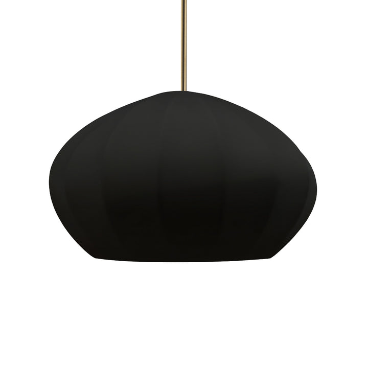 Justice Designs - CER-6605-BLK-ABRS-RIGID - One Light Pendant - Radiance Collection - Antique Brass