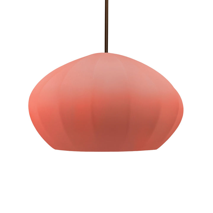 Justice Designs - CER-6605-BSH-DBRZ-RIGID - One Light Pendant - Radiance Collection - Dark Bronze