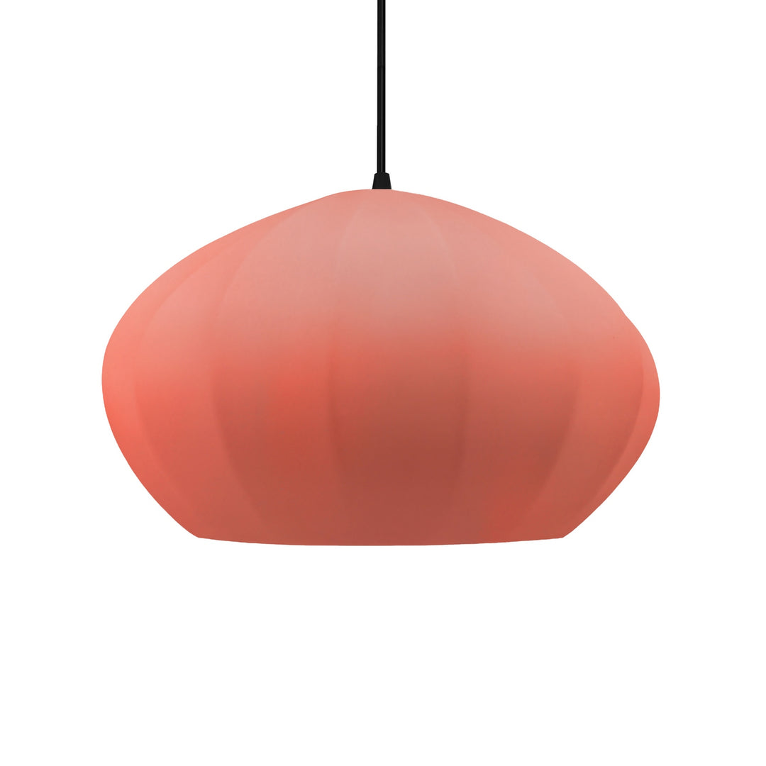 Justice Designs - CER-6605-BSH-MBLK-BKCD - One Light Pendant - Radiance Collection - Matte Black