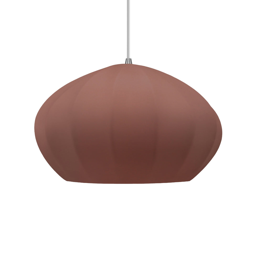 Justice Designs - CER-6605-CLAY-NCKL-WTCD - One Light Pendant - Radiance Collection - Brushed Nickel
