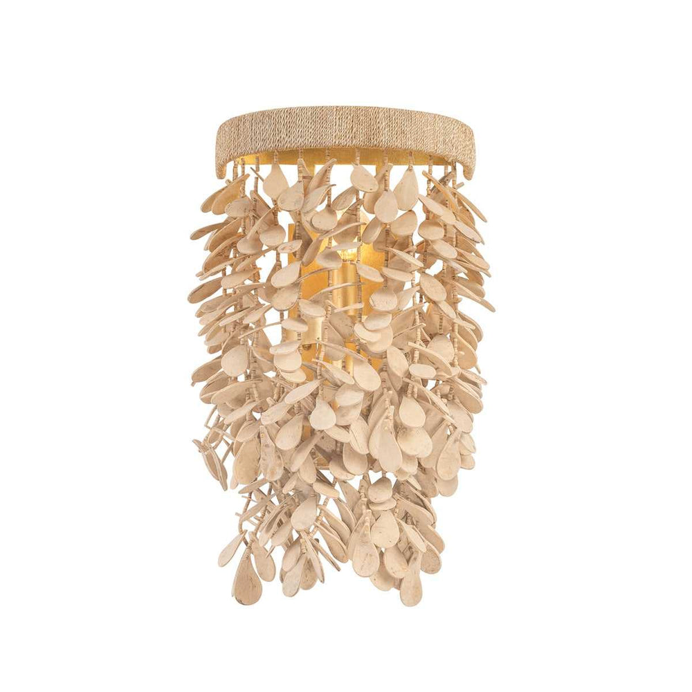 Naxos Two Light Wall Sconce in Vintage Gold Leaf Corbett Lighting Canada