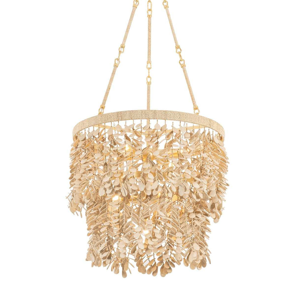 Naxos Eight Light Chandelier in Vintage Gold Leaf Corbett Lighting Canada