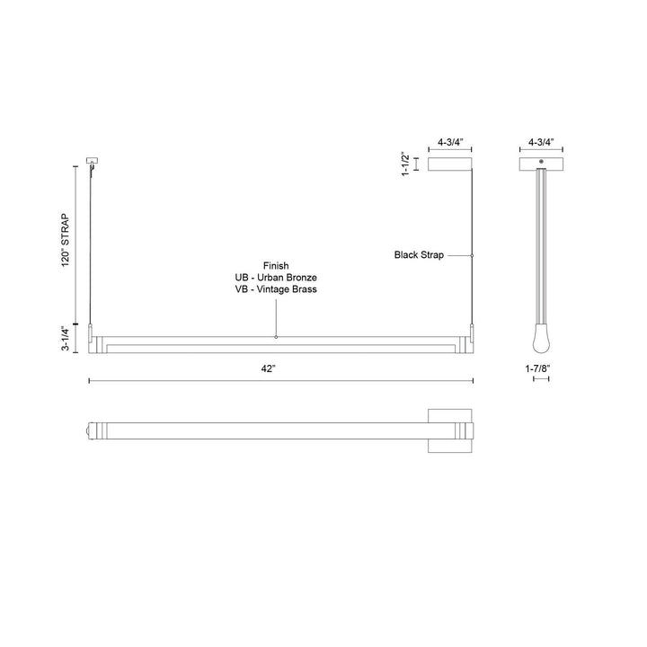 Kuzco Canada - LP46841-VB-UNV - LED Linear Pendant - Laurence - Vintage Brass