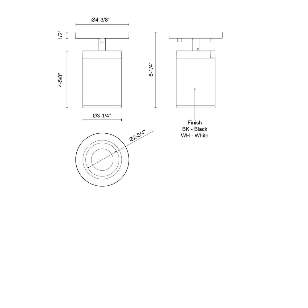 Kuzco Canada - LD3-SA04W10-3036-WH-UNV-010 - LED Ceiling Mount - Lorna - White