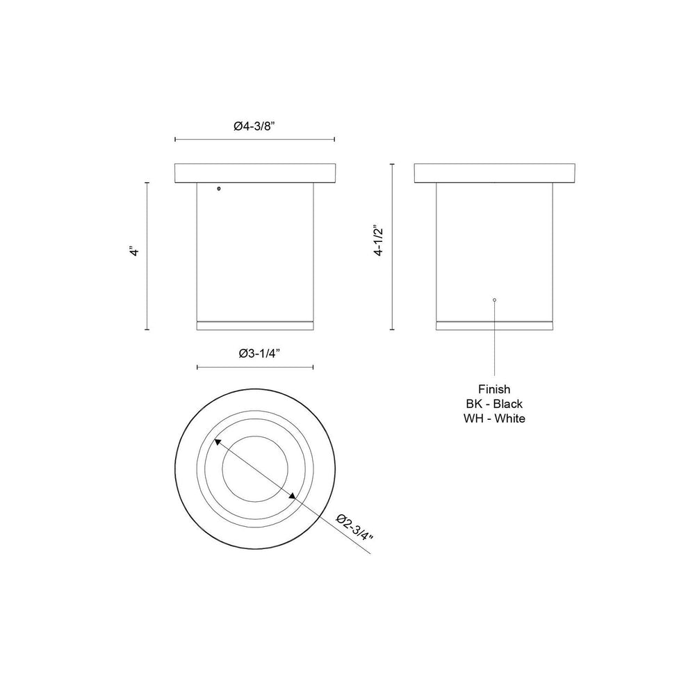 Kuzco Canada - LD3-SM04W10-3036-WH-UNV-010 - LED Ceiling Mount - Lorna - White