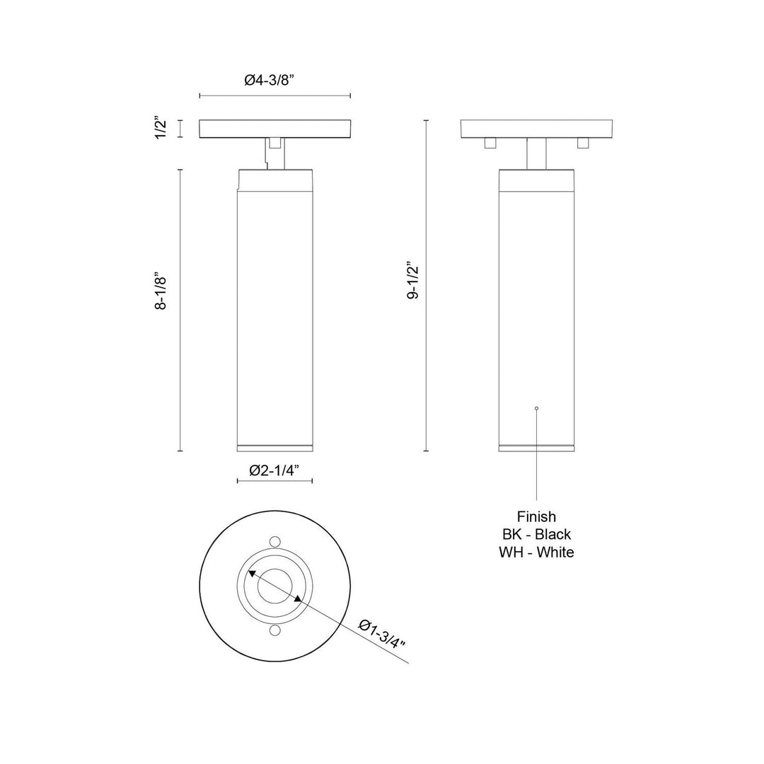 Kuzco Canada - LD2-SA08W10-3036-BK-UNV-010 - LED Ceiling Mount - Lorna - Black