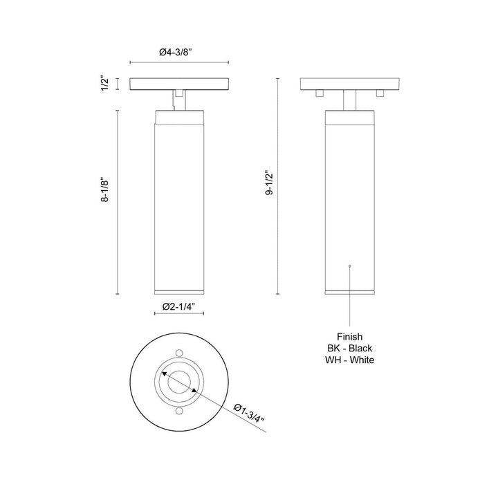 Kuzco Canada - LD2-SA08W10-3036-BK-UNV-010 - LED Ceiling Mount - Lorna - Black