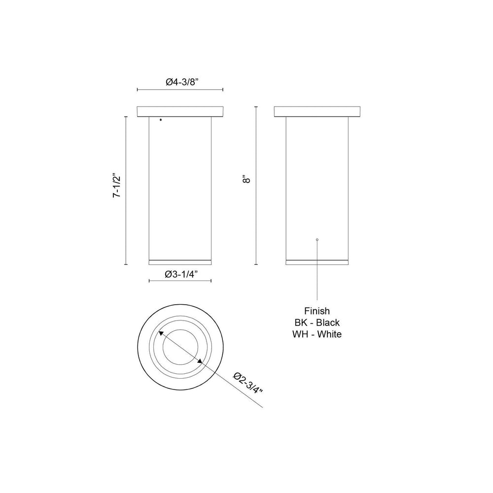 Kuzco Canada - LD3-SM08W14-3036-WH-UNV-010 - LED Ceiling Mount - Lorna - White