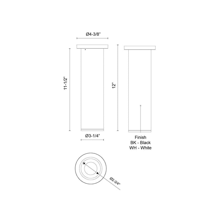Kuzco Canada - LD3-SM12W18-3036-BK-UNV-010 - LED Ceiling Mount - Lorna - Black