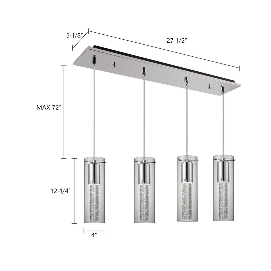 Kuzco Canada - MP4401CH-04 - LED Pendant - Champagne - Chrome