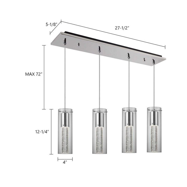 Kuzco Canada - MP4401CH-04 - LED Pendant - Champagne - Chrome