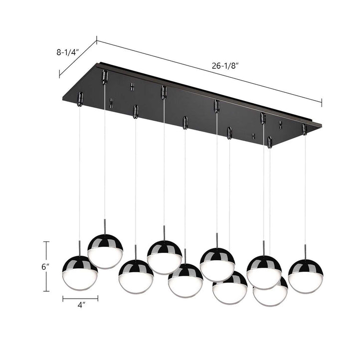 Kuzco Canada - MP402801BC-10 - LED Pendant - Pluto - Black Chrome