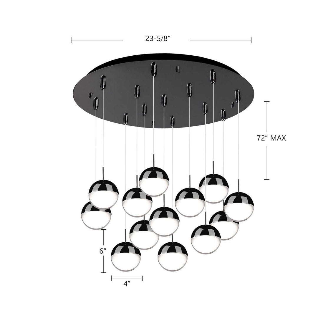 Kuzco Canada - MP402801BC-13 - LED Pendant - Pluto - Black Chrome